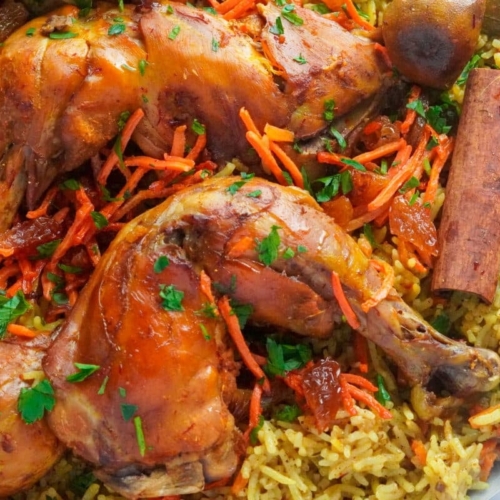 الأرز البخاري – أرز مبهر و دجاج مشوي